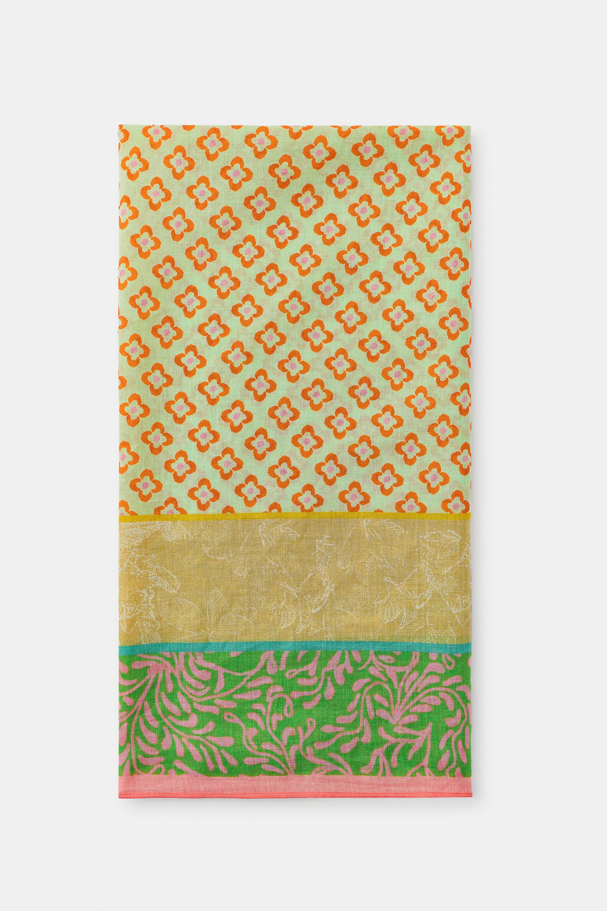 TILE PRINT COTTON SCARF